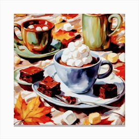 Hot Chocolate And Brownies Canvas Print