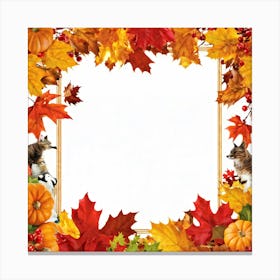 A Seasonal And Highly Detailed Illustration Featuring A Sun Dappled Oak Its Red And Brown Leaves Da (4) Canvas Print