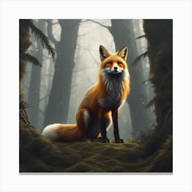 Red Fox In The Forest 64 Canvas Print