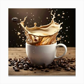 Splashing Coffee Canvas Print