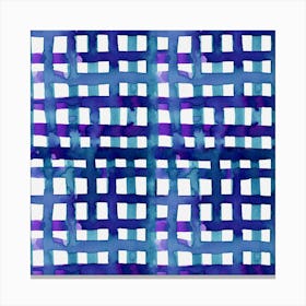 Watercolor Blue and Purple Grid Canvas Print