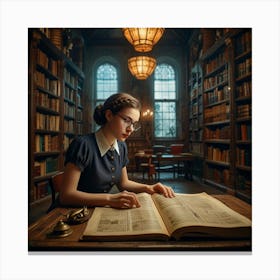 The Young Librarian 5 Canvas Print