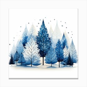 Blue Winter Forest Canvas Print