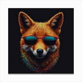 Fox In Sunglasses Canvas Print