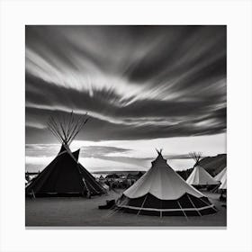 Teepees In The Desert Canvas Print