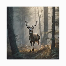 Deer In The Forest 64 Canvas Print