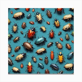 Beetles pattern 1 Canvas Print