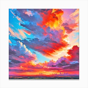 Sunset Over The City 1 Canvas Print