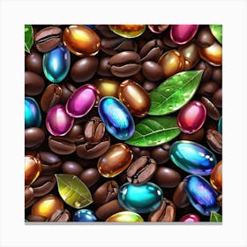 Coffee Beans Seamless Pattern 2 Canvas Print