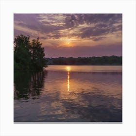 Sunset On The Lake Canvas Print