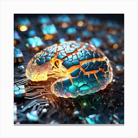 Brain On A Circuit Board 55 Canvas Print