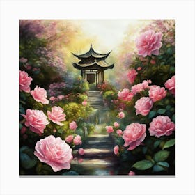 Asian Roses Canvas Print