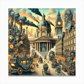 Steampunk City 1 Canvas Print