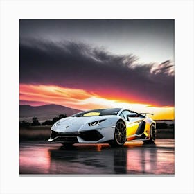 Sunset Lamborghini 8 Canvas Print