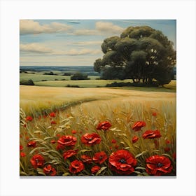 Poppies In The Field 1 Canvas Print