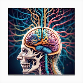 Human Brain And Spinal Cord 3 Canvas Print