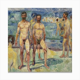 Bathing Men Middle Age, 1907 1908, By Edvard Munch Canvas Print