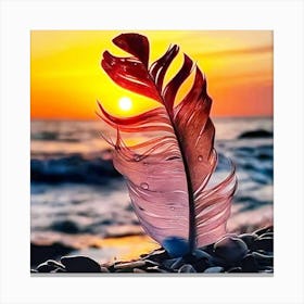 Sunset Feather Canvas Print