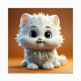 Cute White Cat 1 Canvas Print