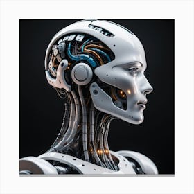 3d Rendering Of A Female Robot 4 Canvas Print