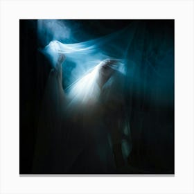 Spirit Trapped Screaming Partially Visible Through A Delicate Translucent Veil Ethereal Essence (4) Canvas Print