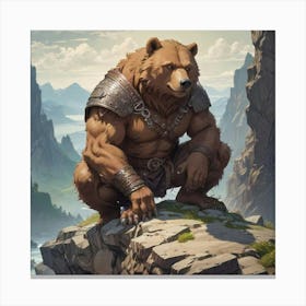 Humble Warrior Bear Canvas Print