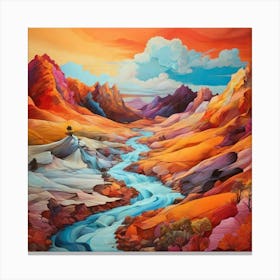 River In The Desert Canvas Print