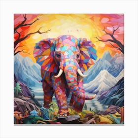 Elephant In The Mountains Canvas Print