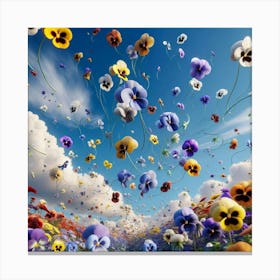 Pansies In The Sky Canvas Print