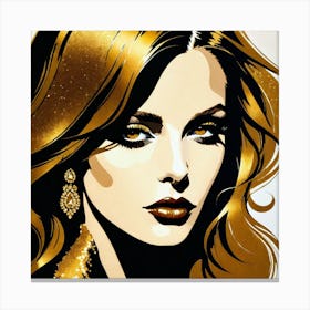 Gold And Black 4 Canvas Print