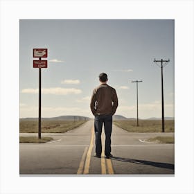 Man In The Middle Of Nowhere Canvas Print