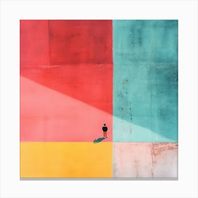 Person Standing In Front Of Colorful Wall Canvas Print