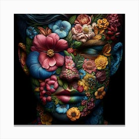 Flowers On The Face 1 Canvas Print