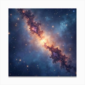 Mystical Cosmic Watercolor With Bright Star Clusters 1 Canvas Print