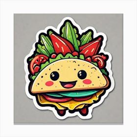 Mexican Taco Sticker 2d Cute Fantasy Dreamy Vector Illustration 2d Flat Centered By Tim Burt (16) Canvas Print