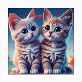Two Kittens In Love Canvas Print
