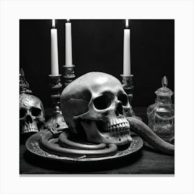 Satanic Skull Canvas Print