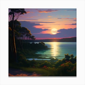 Sunset By The Lake 4 Canvas Print