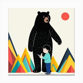 Bear With A Child 7 Canvas Print