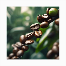 Coffee Beans On A Branch 4 Canvas Print