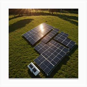 Solar Panels In The Field Canvas Print