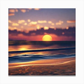 Sunset On The Beach 746 Canvas Print
