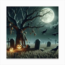 Halloween Graveyard 2 Canvas Print
