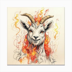 Goat On Fire 42 Canvas Print