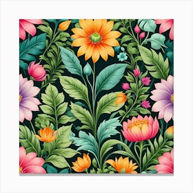 Floral Seamless Pattern 5 Canvas Print