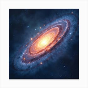 A Watercolor Distant Galaxy With Spiral Arms Stretching Across The Cosmos 1 Canvas Print