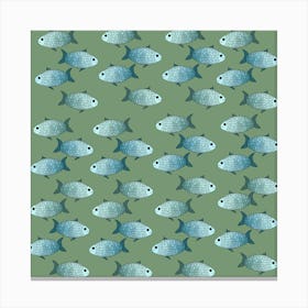 Fishes Pattern Background Theme Canvas Print