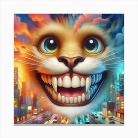 Cat In The City 1 Canvas Print