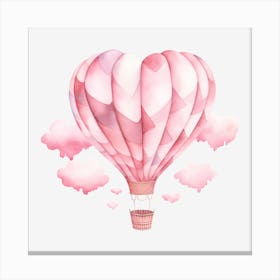 Pink Heart Hot Air Balloon 2 Canvas Print