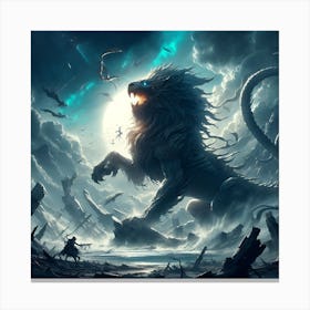 Lion In The Night Canvas Print